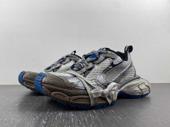 B*ALENCIAGA 3XL SNEAKER WORN-OUT IN DARK GREY 734734 W3XL2 9065