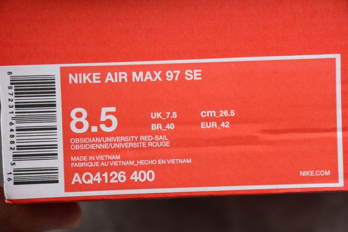 Nike mens Air Max 97 SE "Pull Tab" AQ4126-400