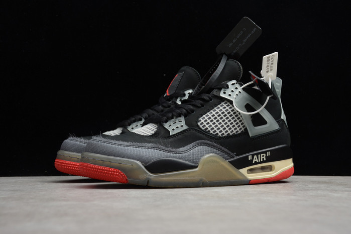 OW x Air Jordan 4 “Bred” CV9388-001