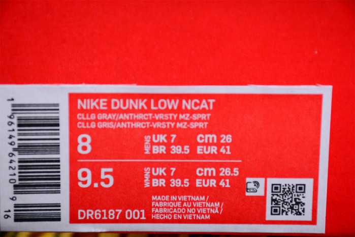 N0*H carolina a&t x nike sb dunk low"ayantee" dr6187-001