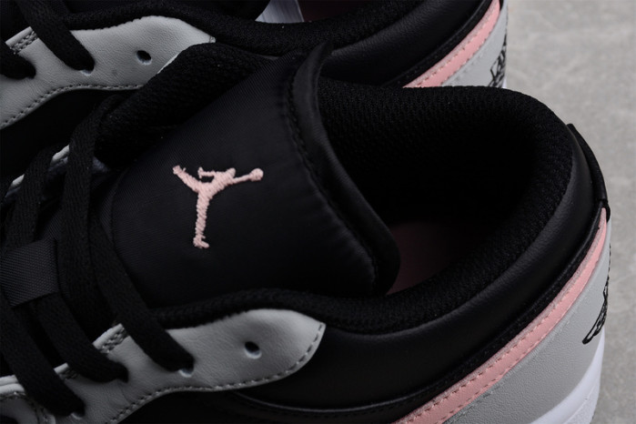 AIR JORDAN 1 LOW WHITE GREY BLACK PINK 553558-062
