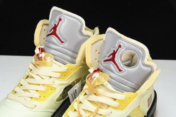 OW x Air Jordan 5 Sail Red DH8565-100