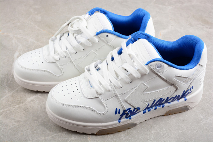 OFF-WHITE Out Of Office "OOO" Low Tops For Walking White Blue OW-45