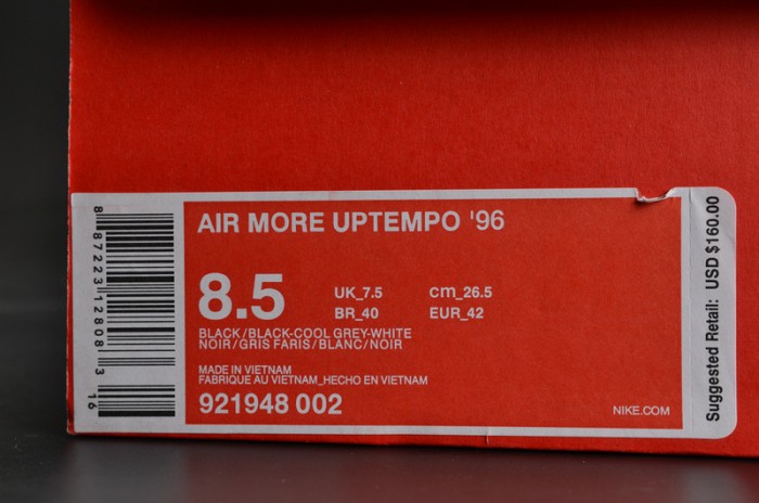 Nike Air More Uptempo “Tri-Color” black-Grey-White mens 921948-002