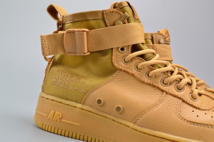 Nike SF Air Force 1 Mid Elemental Gold Leather Shoes AA3966-700