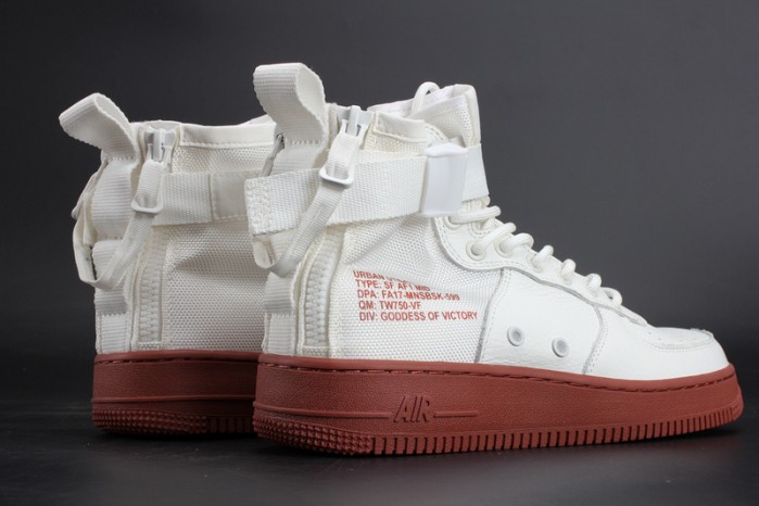 NIKE SF AIR FORCE 1 MID "RED IVORY" WHITE MENS 917753-100