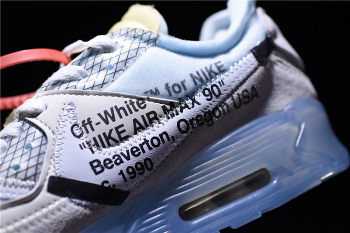 OW x Nike Air Max 90 AM90 THE TEN 10 Sail Muslin Virgil Abloh AA7293-100